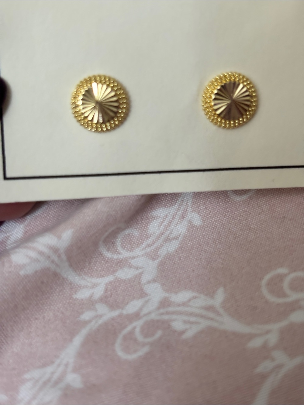 18k gold plated  Radiant Disc Stud Earrings
